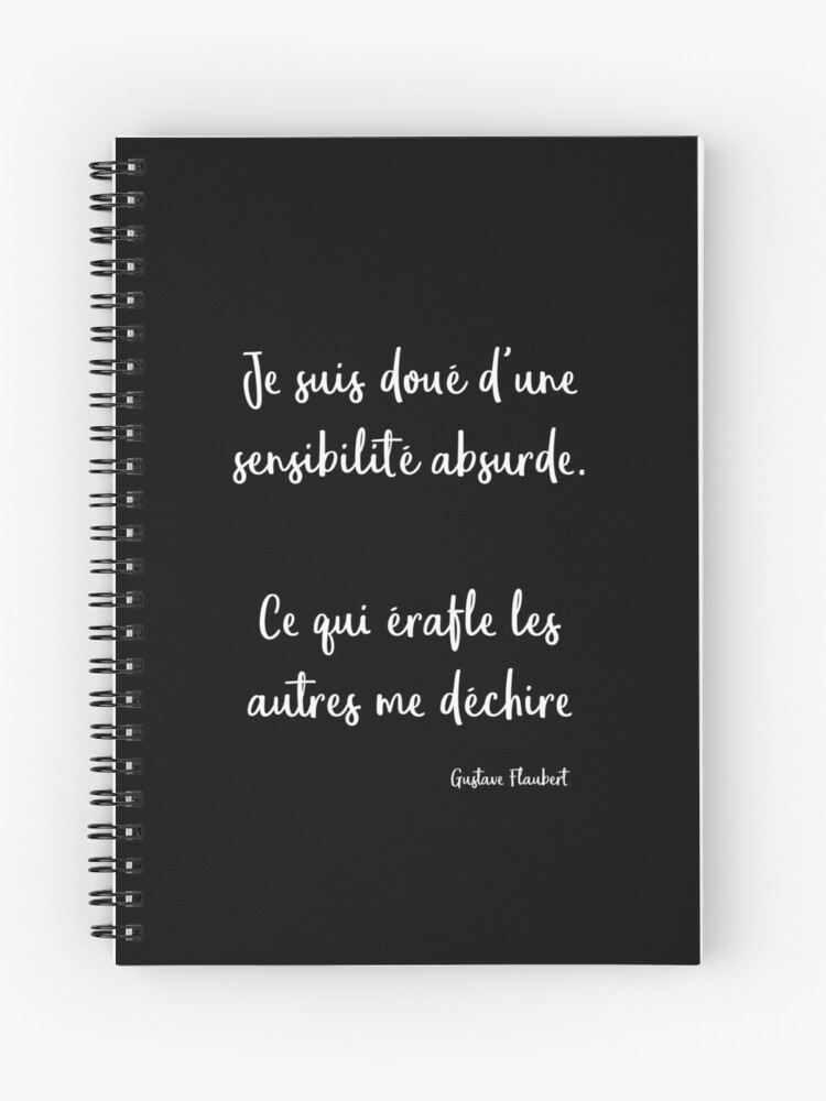 Aperçu 1 sur 3. Carnet avec l'œuvre Citation sur l'hypersensibilité créée et vendue par AudreyJanvier.