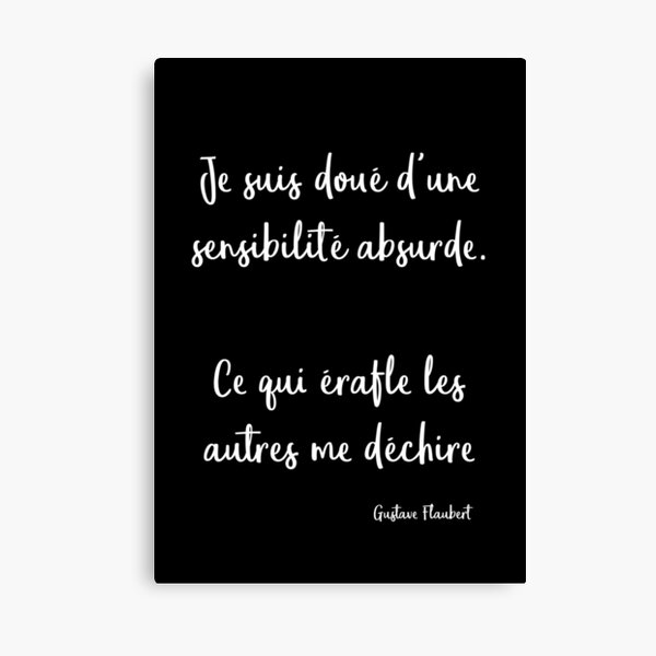 Citation sur l'hypersensibilité Impression sur toile