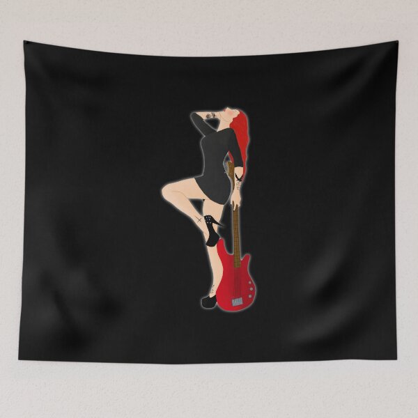 Item preview, Sexy Bass Girl Red (Tattooed Version) designed and sold by DoggoTankDesign.