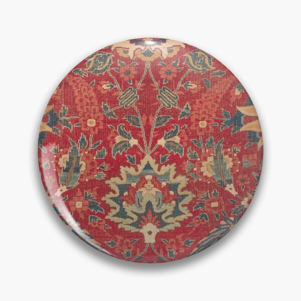 Item preview, Indian Trellis | Mid 17th Century Red Floral Medallions Ornamental Palmette Leaves Rug Pattern designed and sold by vintagepatterns.