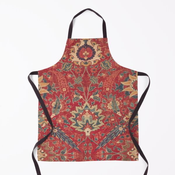 Item preview, Indian Trellis | Mid 17th Century Red Floral Medallions Ornamental Palmette Leaves Rug Pattern designed and sold by vintagepatterns.