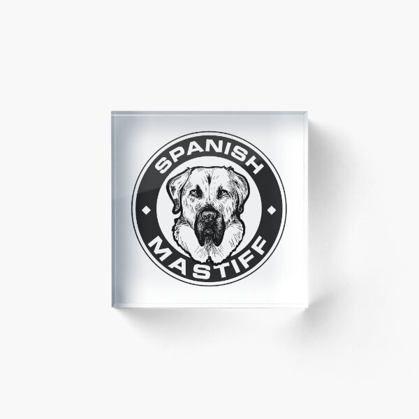 Spanish mastiff badge black and white Acrylic Block
