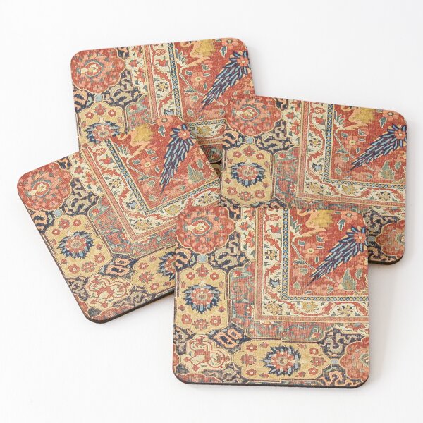 Item preview, Indian Trellis II // 17th Century Ornate Medallion Red Blue Green Flowers Leaf Colorful Rug Pattern designed and sold by vintagepatterns.