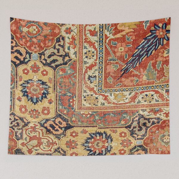 Item preview, Indian Trellis II // 17th Century Ornate Medallion Red Blue Green Flowers Leaf Colorful Rug Pattern designed and sold by vintagepatterns.