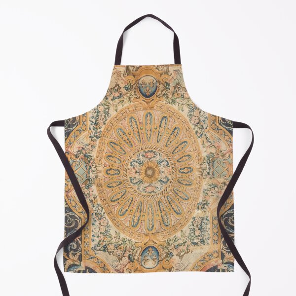 Item preview, Louvre Fame Carpet // 16th Century Sunflower Yellow Blue Gold Colorful Ornate Accent Rug Pattern designed and sold by vintagepatterns.