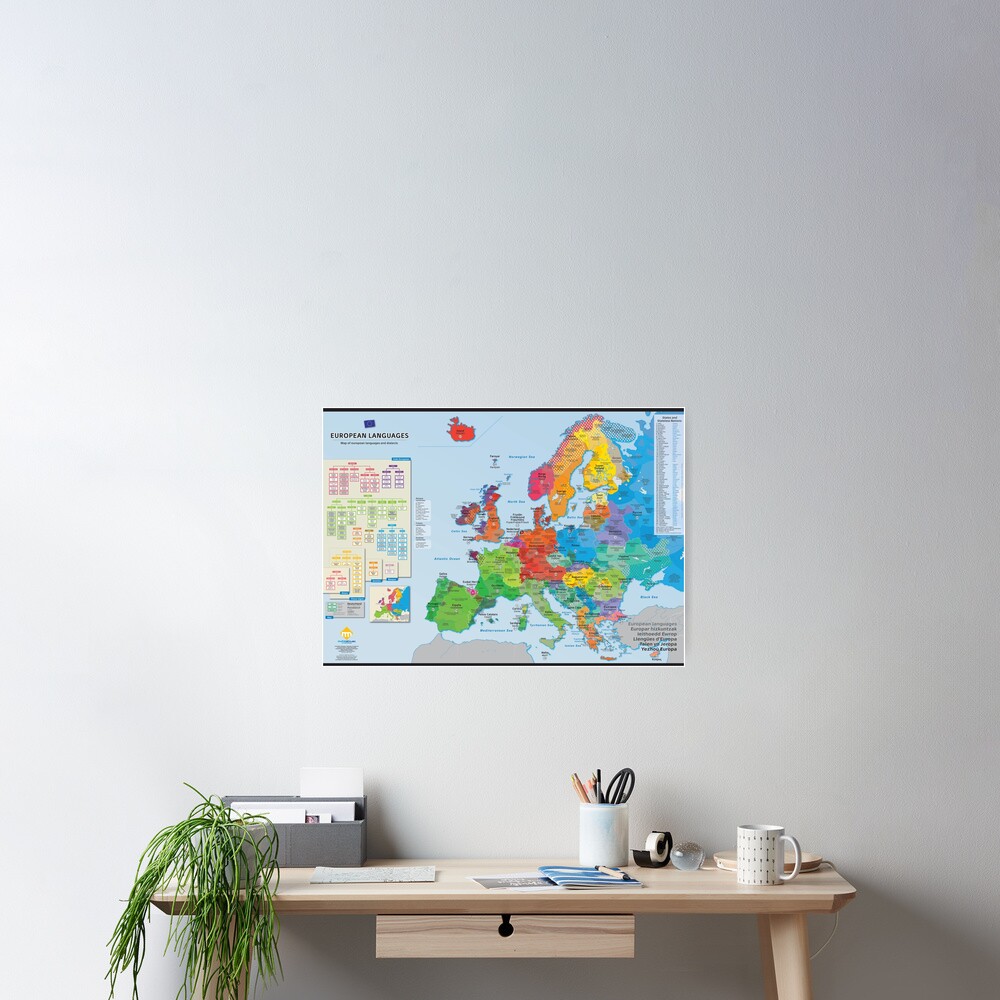 Poster « "European languages" : Carte des langues d'Europe (en anglais)»