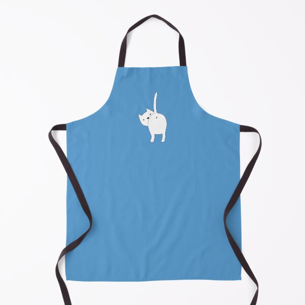 Cat on blue Apron