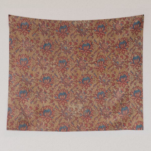 Item preview, Mustard Floral Vine II // 17th Century Distressed Red Yellow Blue Colorful Ornate Accent Rug Pattern designed and sold by vintagepatterns.