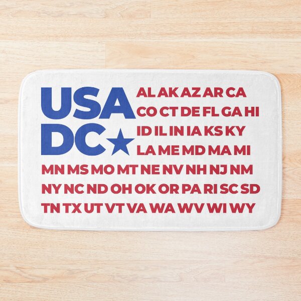 Item preview, American Flag With All 50 States Abbreviations and Washington DC designed and sold by BunnyPrinceDegn.