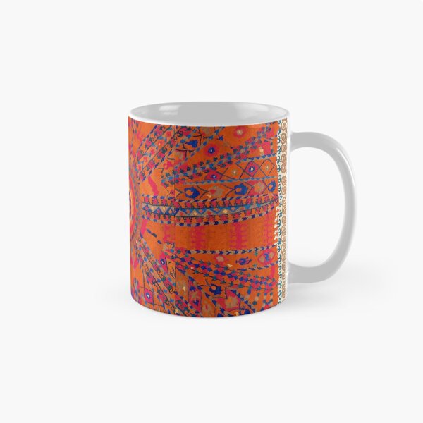 Item preview, Orange Wildflower Sunshine II // 18th Century Colorful Rusty Red Bright Blue Metallic Happy Pattern designed and sold by vintagepatterns.
