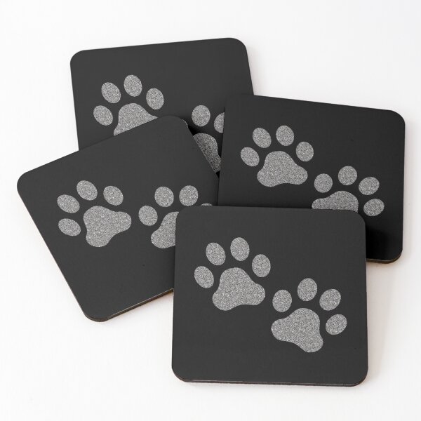Item preview, Sparkle Silver Glitter Paws Print designed and sold by guzzoclothing.