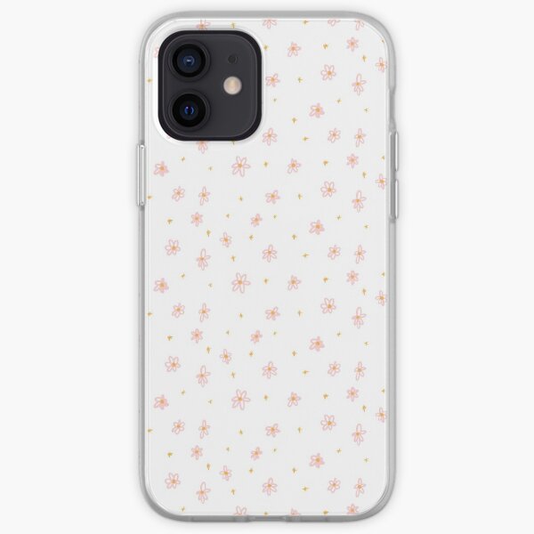 pink and yellow daisy doodles iPhone Soft Case
