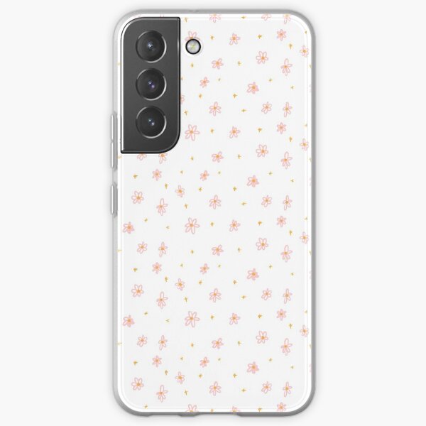 pink and yellow daisy doodles Samsung Galaxy Soft Case