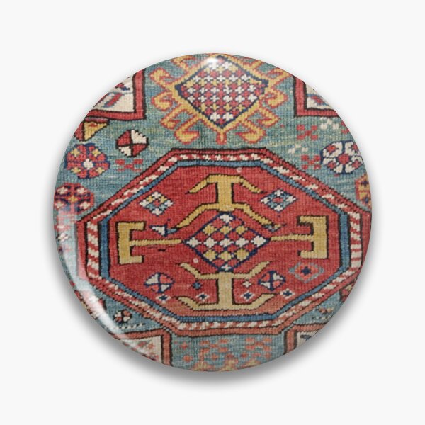 Item preview, Orduch Medallion // 19th Century Colorful Bright Baby Blue Diamond Blossom Ornate Accent Pattern designed and sold by vintagepatterns.
