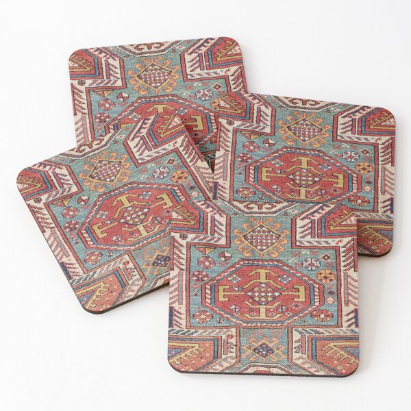 Item preview, Orduch Medallion // 19th Century Colorful Bright Baby Blue Diamond Blossom Ornate Accent Pattern designed and sold by vintagepatterns.