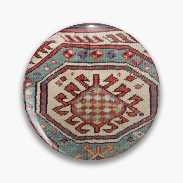 Item preview, Orduch Medallion II // 19th Century Colorful Bright Baby Blue Diamond Blossom Ornate Accent Pattern designed and sold by vintagepatterns.