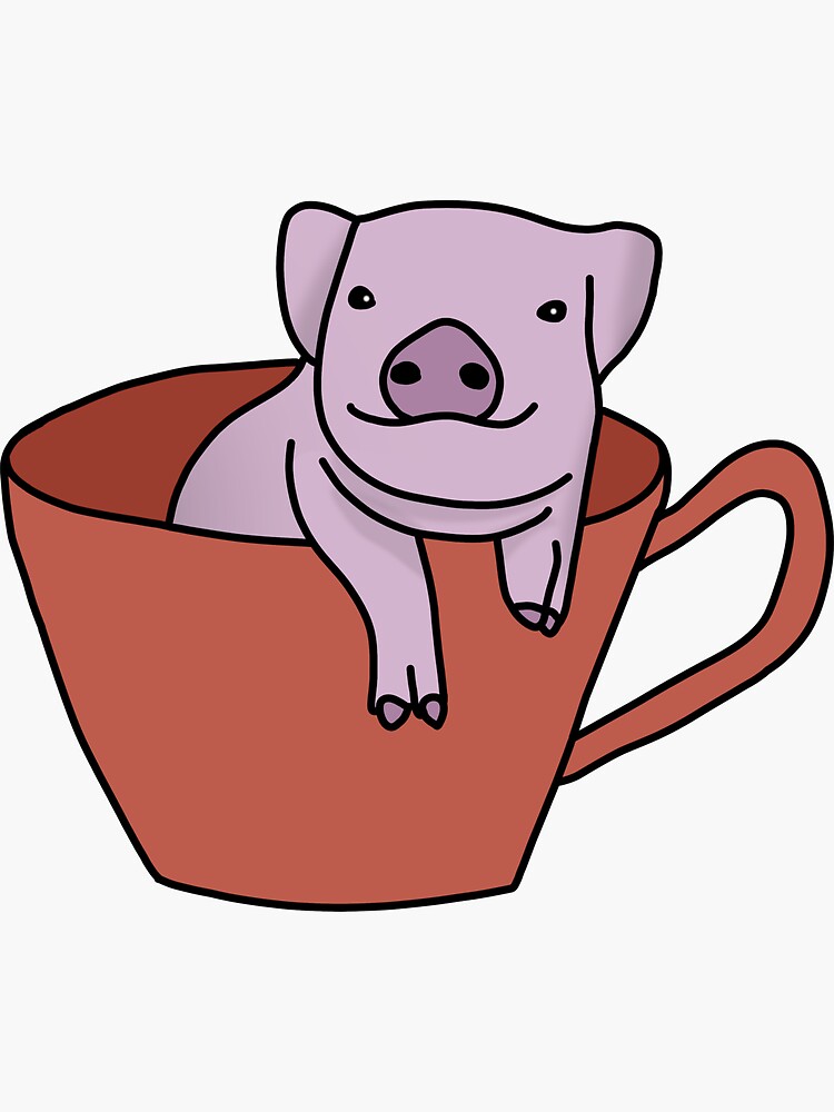 "Teacup Pig" Sticker by parkermanson Redbubble