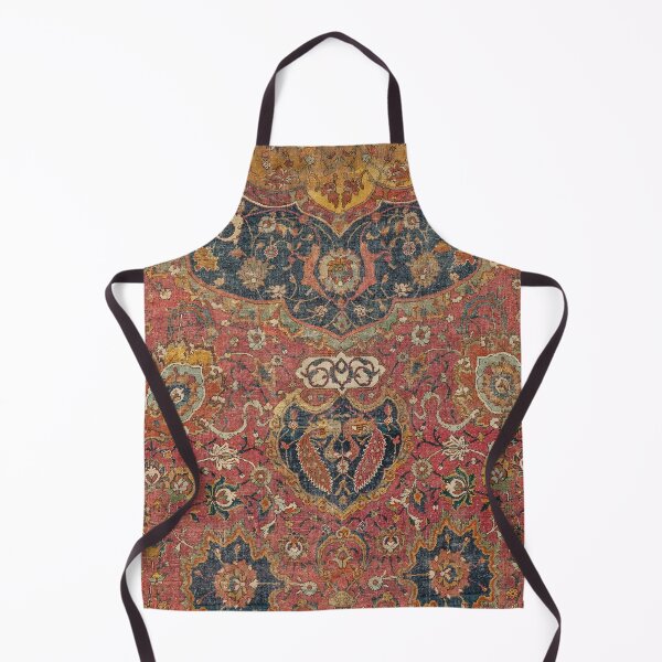 Item preview, Persian Medallion Rug I // 16th Century Distressed Red Green Blue Flowery Colorful Ornate Pattern designed and sold by vintagepatterns.