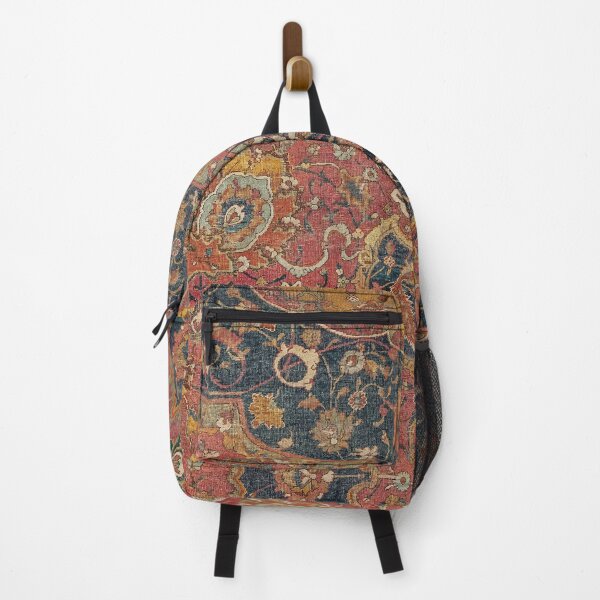 Item preview, Persian Medallion Rug I // 16th Century Distressed Red Green Blue Flowery Colorful Ornate Pattern designed and sold by vintagepatterns.