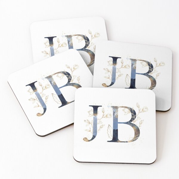 Item preview, Floral Initials JB, Monogrammed designed and sold by PinkLotusArt.