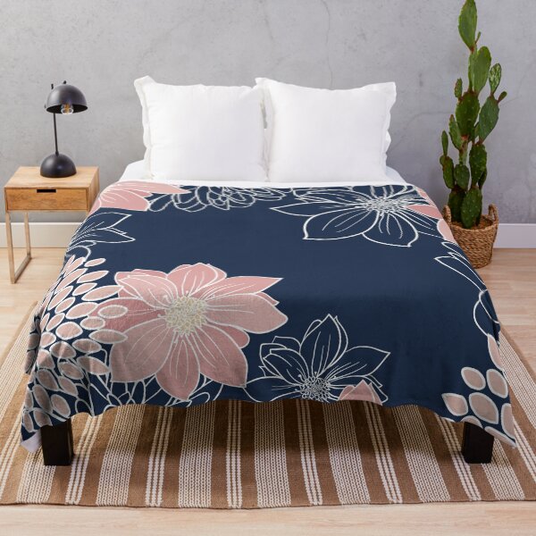 Item preview, Floral Prints and Line Art, Pink and Navy Blue designed and sold by meggydesigns.