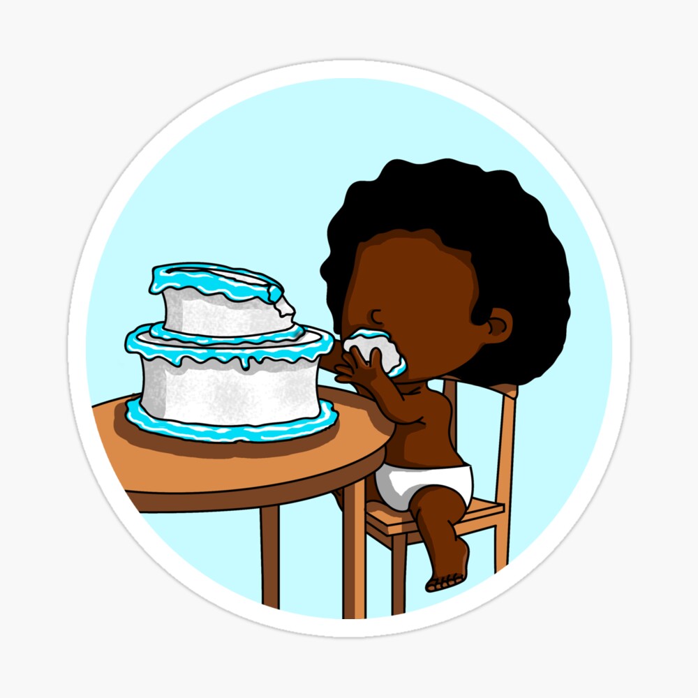 Best Boy Eating Cake Illustration download in PNG & Vector format