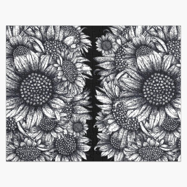 Artikel-Vorschau von Black, White, Sunflowers, flowers, print, , designt und verkauft von Lukasz  Czyzewski.