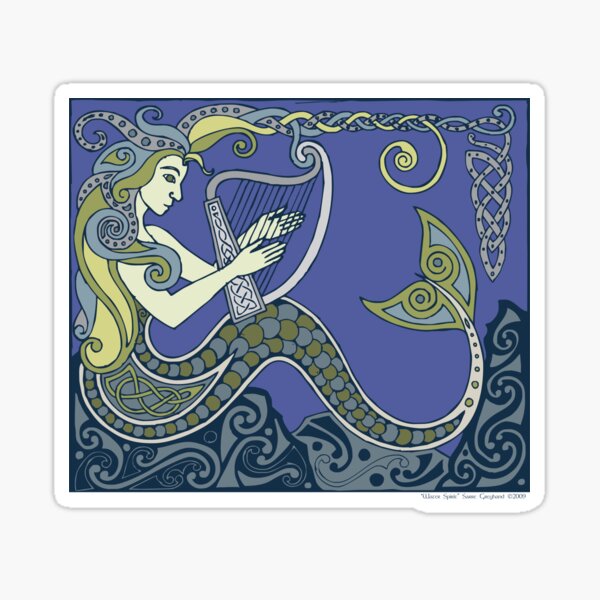 Mermaid Harpist Sticker
