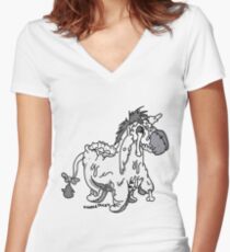 Eeyore Women's Fitted V-Neck T-Shirt