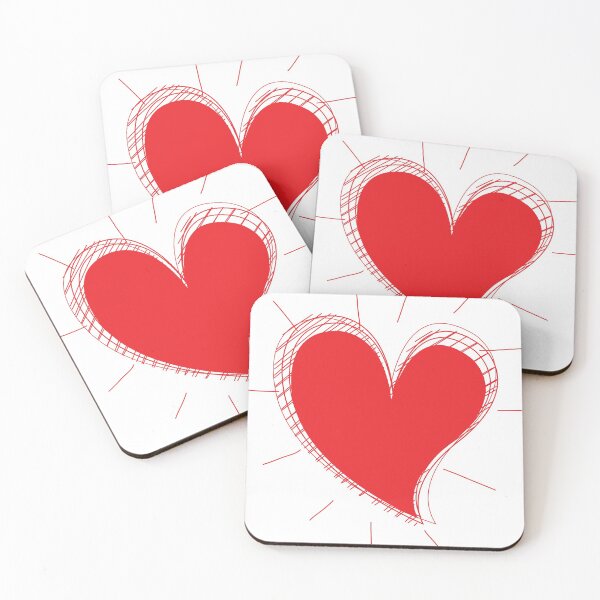 Item preview, Outline and solid shaped Hearts - red heart designed and sold by LynksArts.