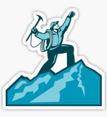 Mountain Climber Summit Retro Sticker