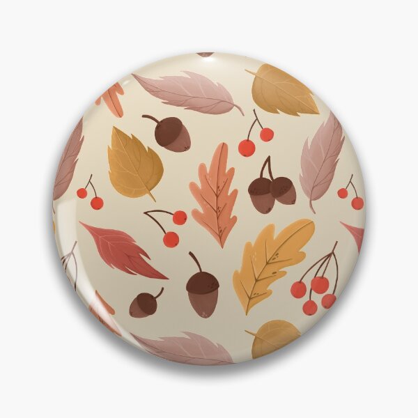 Item preview, Autumn pattern with red leafs and acorns  designed and sold by KrollQueen.