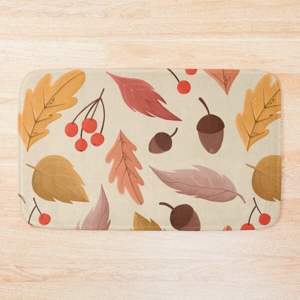 Item preview, Autumn pattern with red leafs and acorns  designed and sold by KrollQueen.