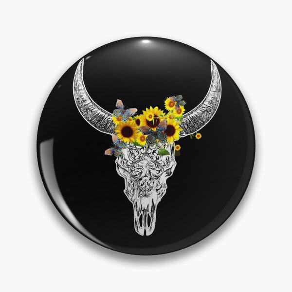 Item preview, Watercolor cow Skull and Crown sunflowers jellow flowers designed and sold by Collagedream.