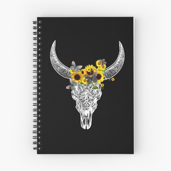 Item preview, Watercolor cow Skull and Crown sunflowers jellow flowers designed and sold by Collagedream.