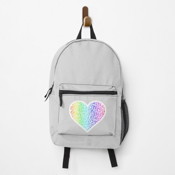 Item preview, Pastel Rainbow and White Leopard Print Heart designed and sold by Bumblefuzzies.