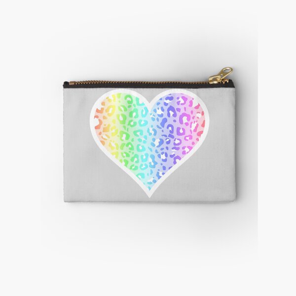 Item preview, Pastel Rainbow and White Leopard Print Heart designed and sold by Bumblefuzzies.