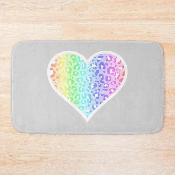 Item preview, Pastel Rainbow and White Leopard Print Heart designed and sold by Bumblefuzzies.