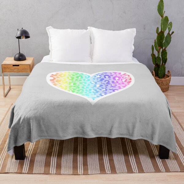 Item preview, Pastel Rainbow and White Leopard Print Heart designed and sold by Bumblefuzzies.