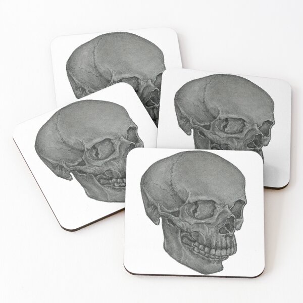 Item preview, Black and Grey Smiling Human Skull designed and sold by staceycampbell.