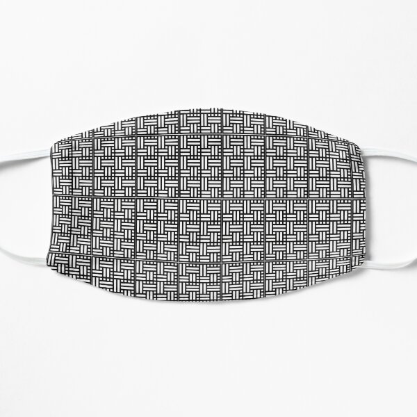 Basketweave black and white pattern Flat Mask