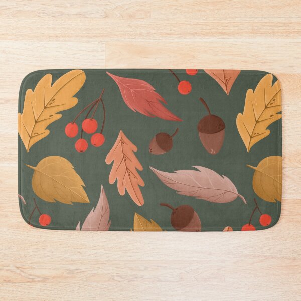 Item preview, Autumn pattern with red leafs and acorns  designed and sold by KrollQueen.
