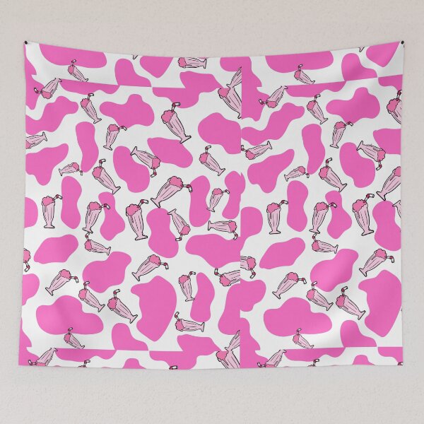 Item preview, Strawberry cow pattern with pink milkshakes designed and sold by garhoud.
