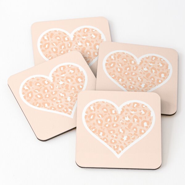 Item preview, Peach and White Leopard Print Heart designed and sold by Bumblefuzzies.