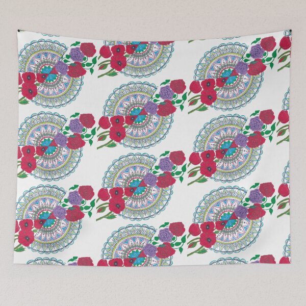 Item preview, Poppy and Roses Mandala designed and sold by KStevensonart.