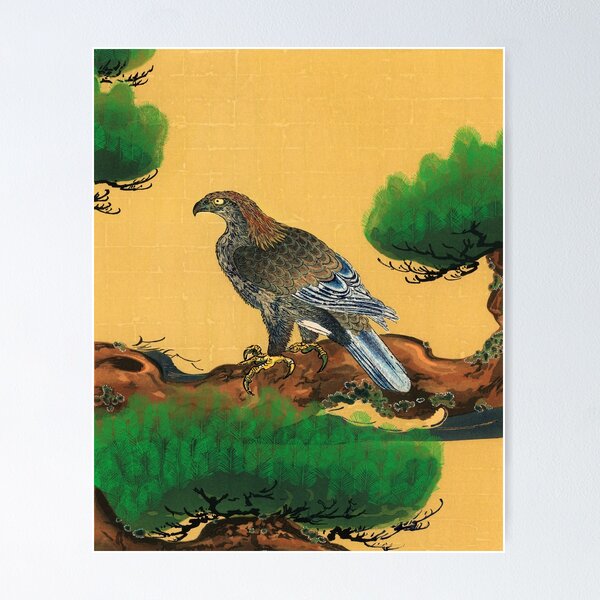 Item preview, Vintage Painting - Pine and Eagle  by Kanu Tanyu 1602-1674 designed and sold by IslandArt.