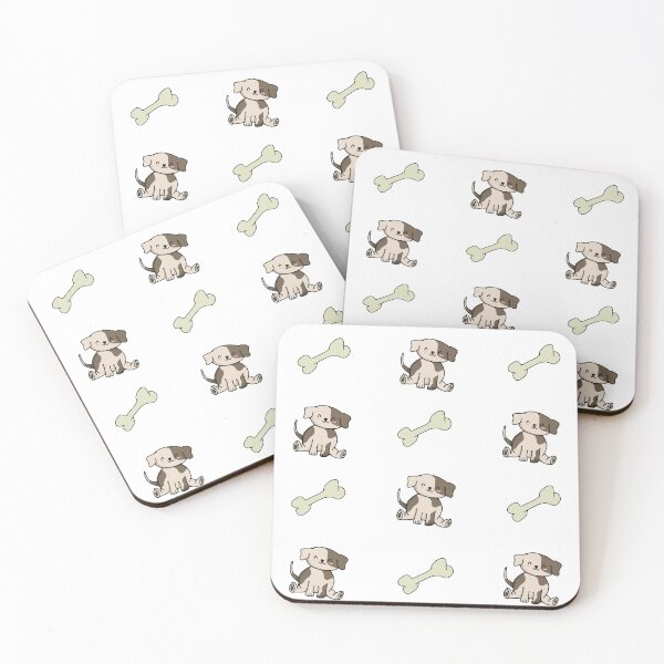 Puppy and Bone Coasters (Set of 4)