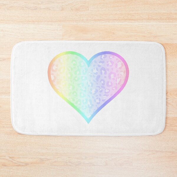Item preview, Ultra Pastel Rainbow and White Leopard Print Heart designed and sold by Bumblefuzzies.