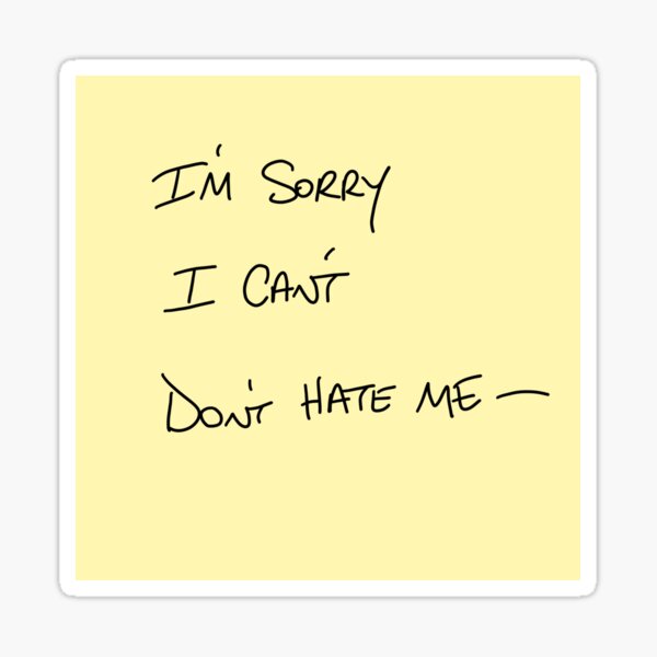 Sex and the City- Berger Sticky Note Breakup Sticker