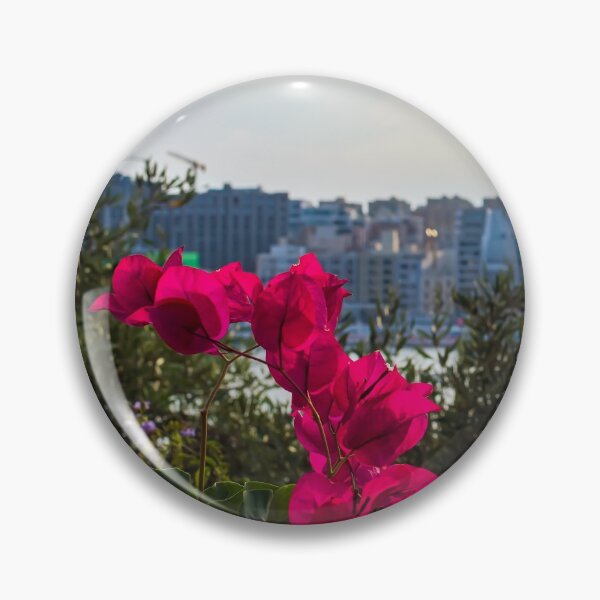 Item preview, Bougainvillea with town in the background designed and sold by lena-maximova.